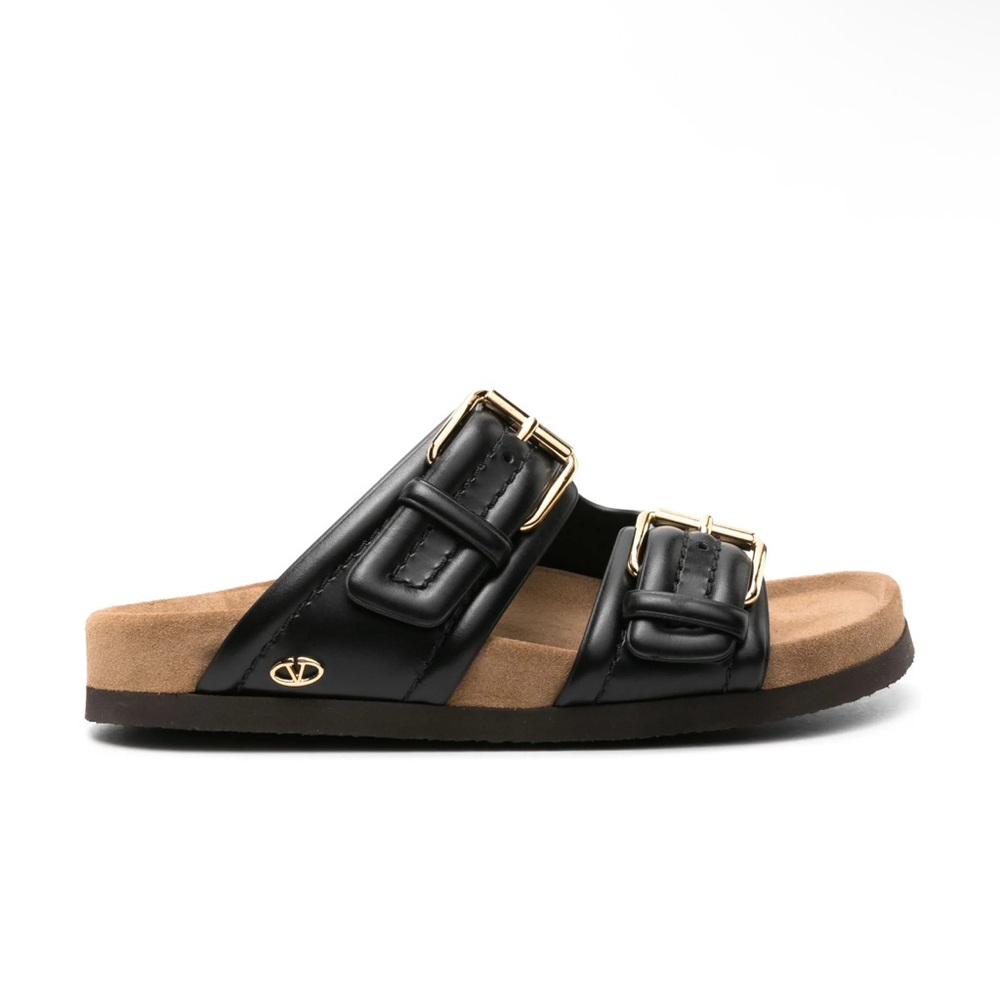 ❗️SOLD❗️Valentino Garavani Fussfriend double-strap leather slides buckle sandals